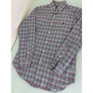 Polo Ralph Lauren Men Shirt Mens Small S Classic Fit Madras Plaid Button Up